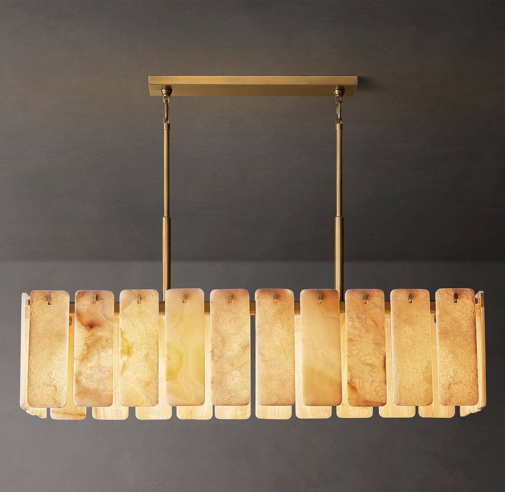 Signature Calamette Onyx Rectangular Chandelier – 60" — view 1
