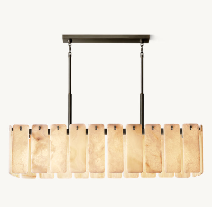 Signature Calamette Onyx Rectangular Chandelier – 60" — view 2