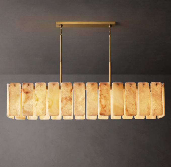 Signature Calamette Onyx Rectangular Chandelier – 72" — view 1