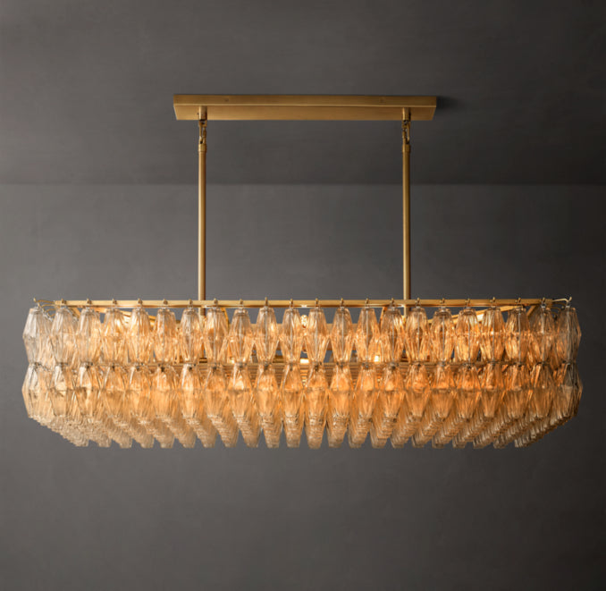 Artisan Chiara Clear Glass Rectangular Chandelier – 54" — view 1
