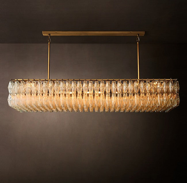 Artisan Chiara Clear Glass Rectangular Chandelier – 54" — view 2