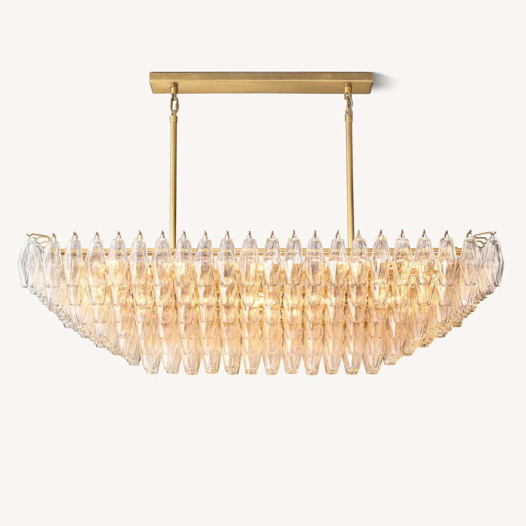 Artisan Chiara Clear Glass Tiered Rectangular Chandelier – 54" — view 2