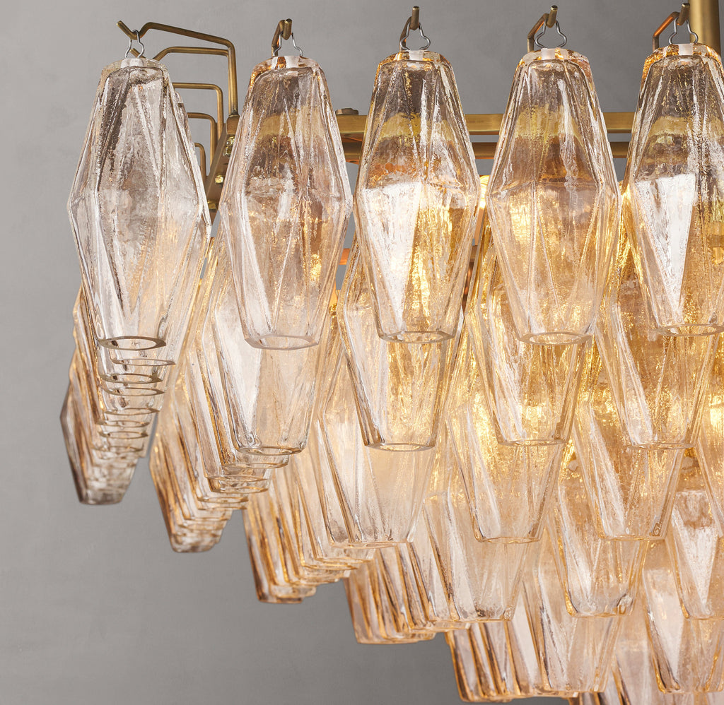 Artisan Chiara Clear Glass Tiered Rectangular Chandelier – 54" — view 3