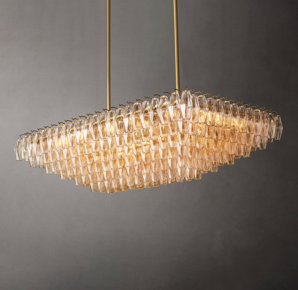 Artisan Chiara Clear Glass Tiered Rectangular Chandelier – 54" — view 5