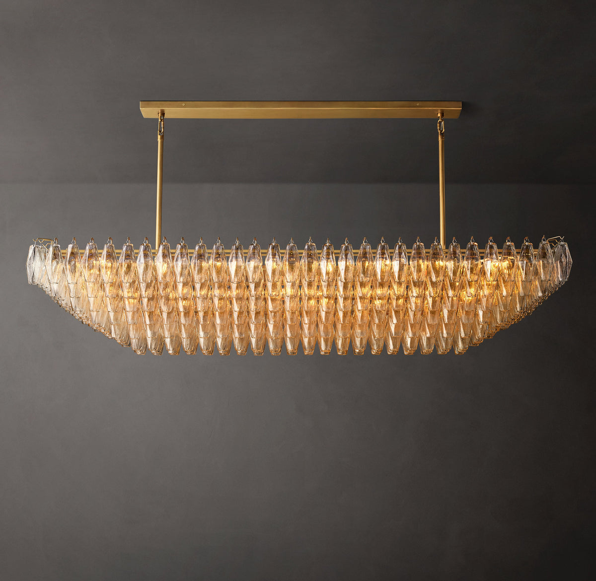 Artisan Chiara Clear Glass Tiered Rectangular Chandelier – 74" — view 1