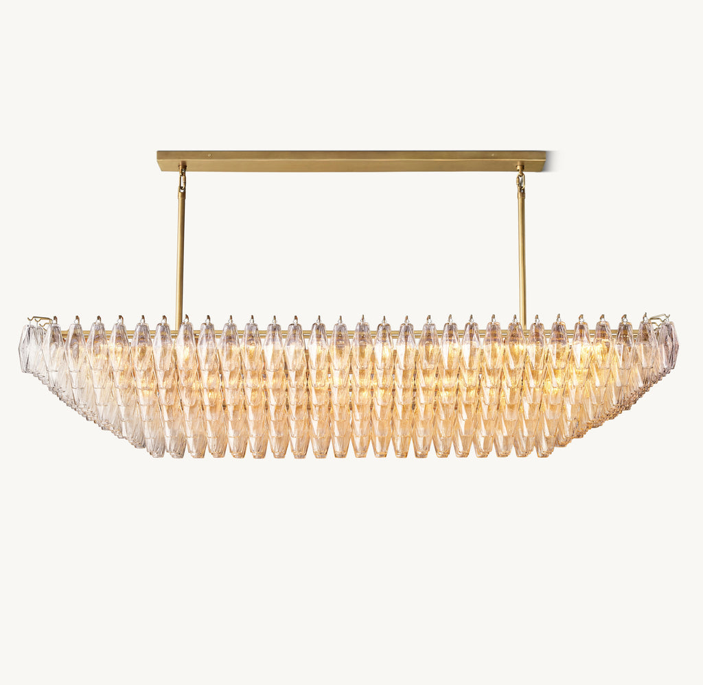 Artisan Chiara Clear Glass Tiered Rectangular Chandelier – 74" — view 2