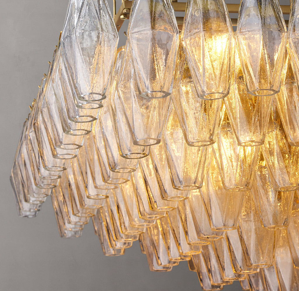 Artisan Chiara Clear Glass Tiered Rectangular Chandelier – 74" — view 3