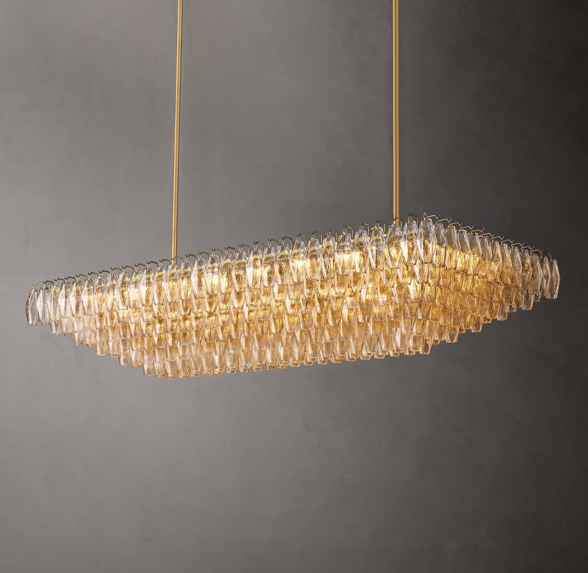 Artisan Chiara Clear Glass Tiered Rectangular Chandelier – 74" — view 5