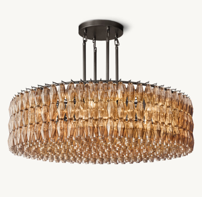 Artisan Chiara Smoke Glass Round Chandelier – 62" — view 2