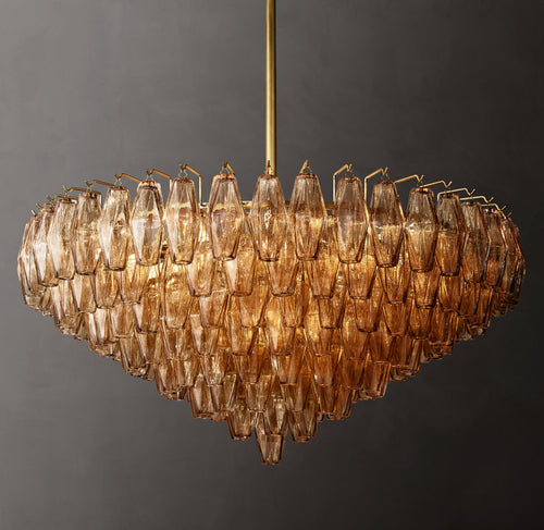 Artisan Chiara Smoke Glass Tiered Round Chandelier – 37" — view 1