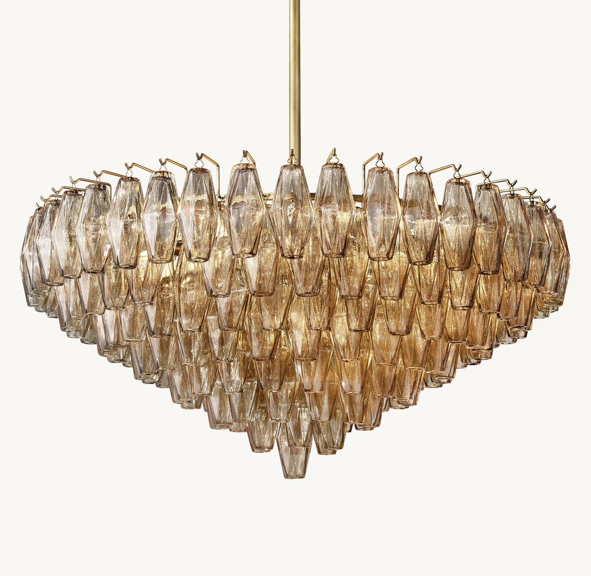 Artisan Chiara Smoke Glass Tiered Round Chandelier – 37" — view 2