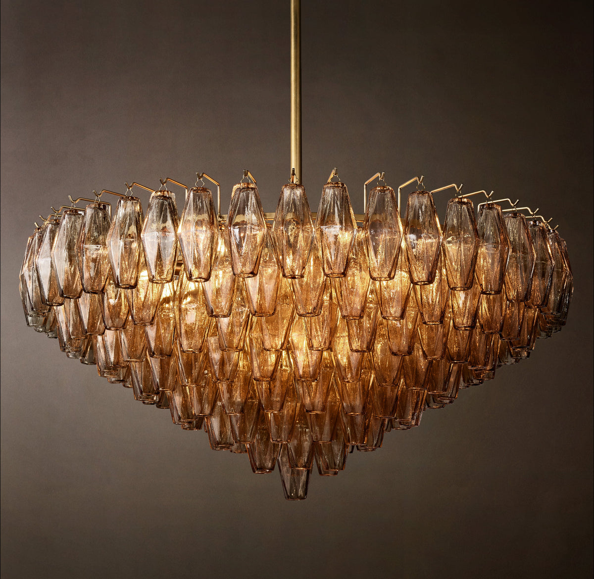 Artisan Chiara Smoke Glass Tiered Round Chandelier – 37" — view 4