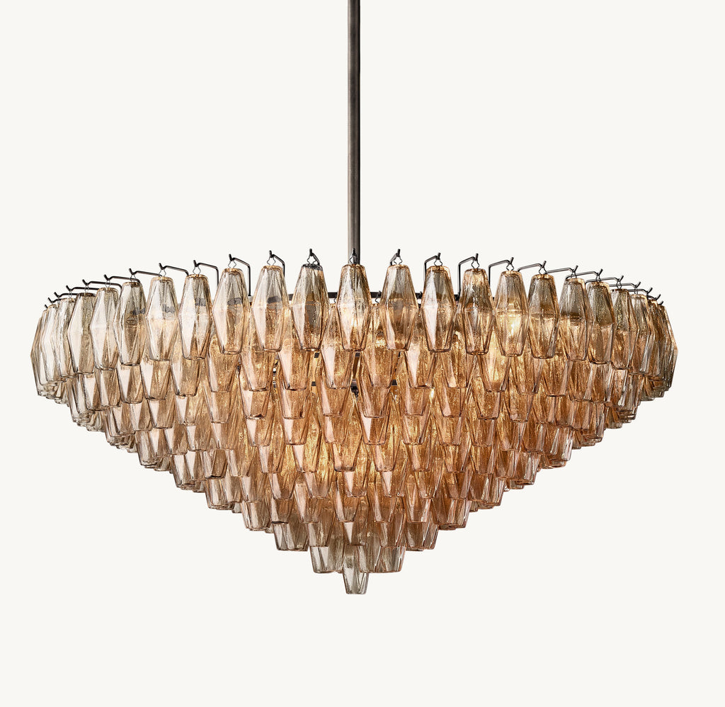 Artisan Chiara Smoke Glass Tiered Round Chandelier – 47" — view 1