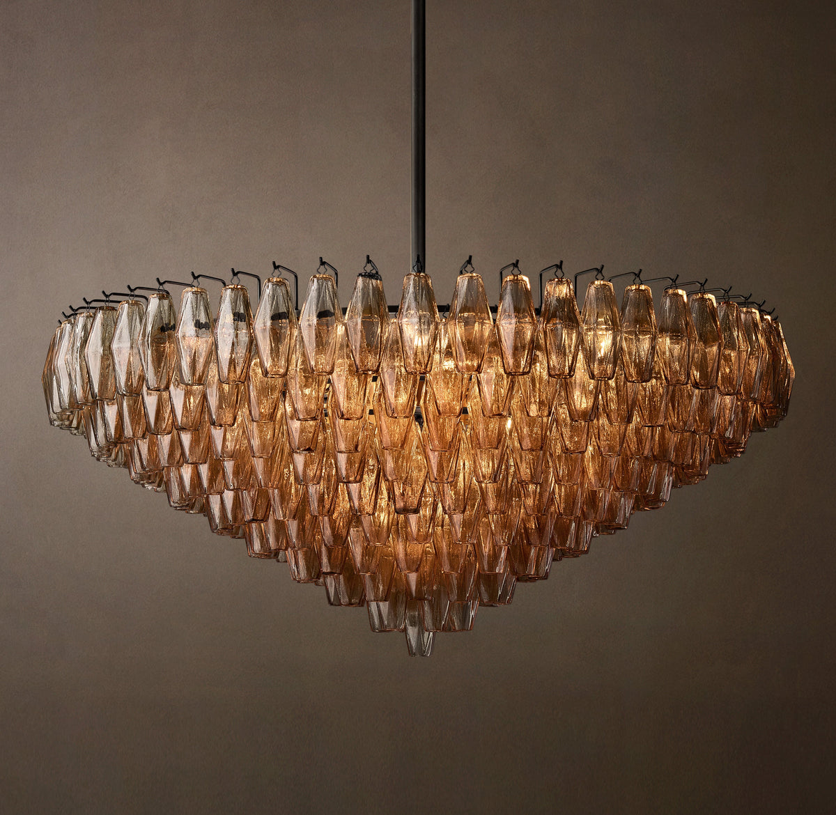 Artisan Chiara Smoke Glass Tiered Round Chandelier – 47" — view 2