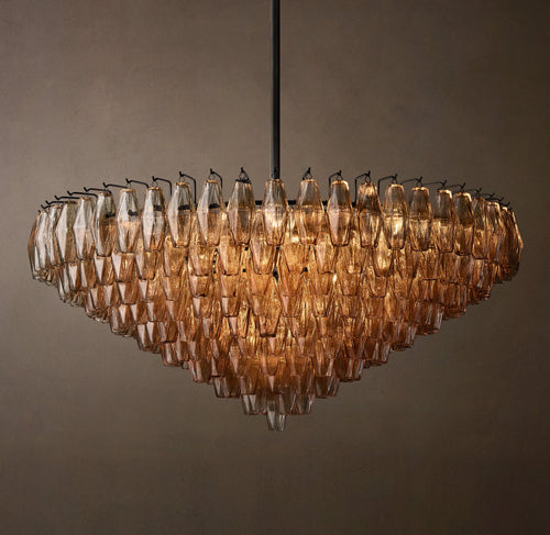 Artisan Chiara Smoke Glass Tiered Round Chandelier – 47" — view 2