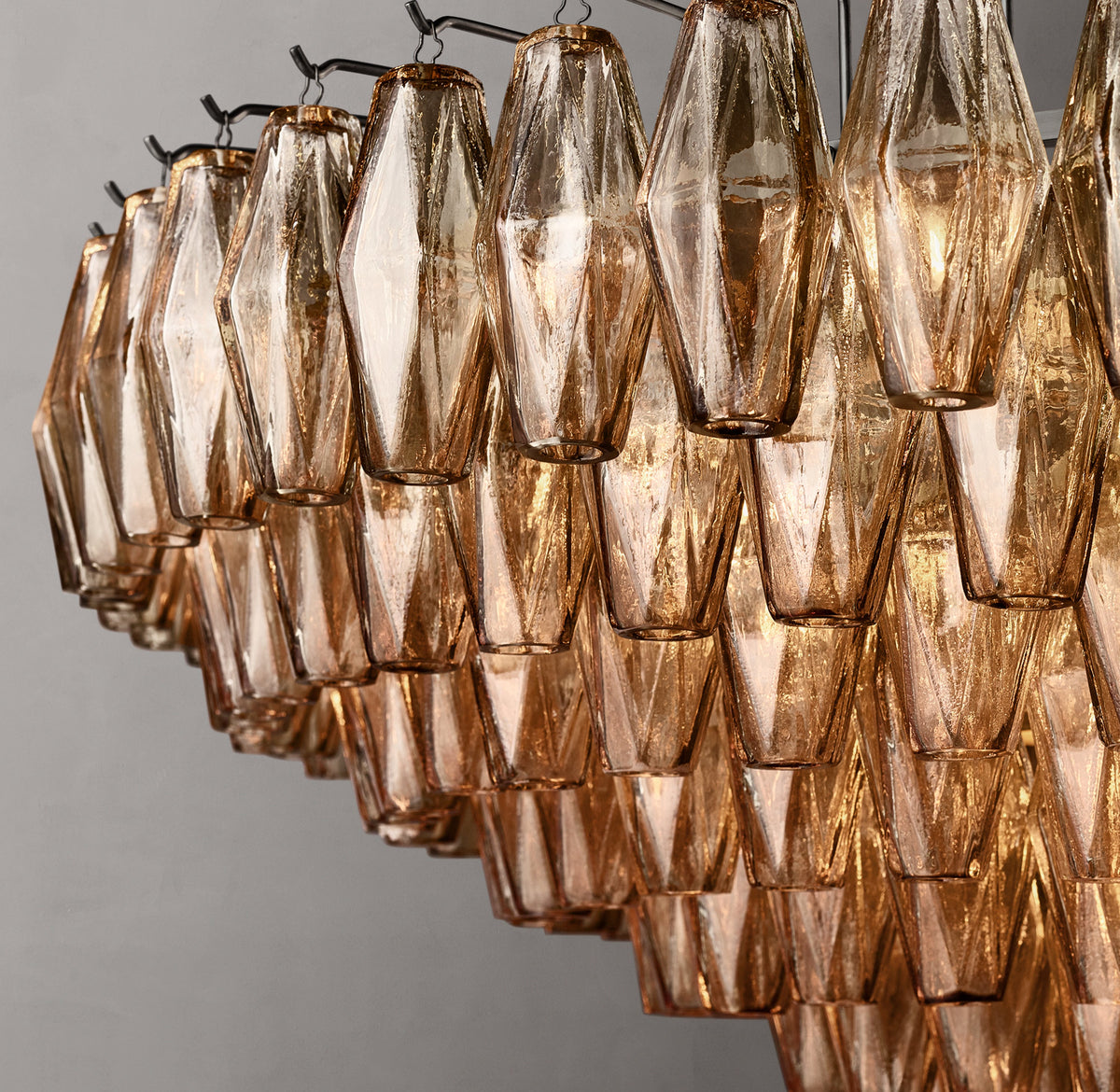 Artisan Chiara Smoke Glass Tiered Round Chandelier – 47" — view 3