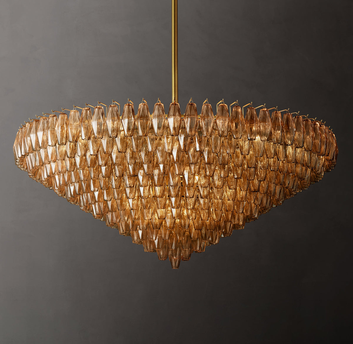 Artisan Chiara Smoke Glass Tiered Round Chandelier – 62" — view 1