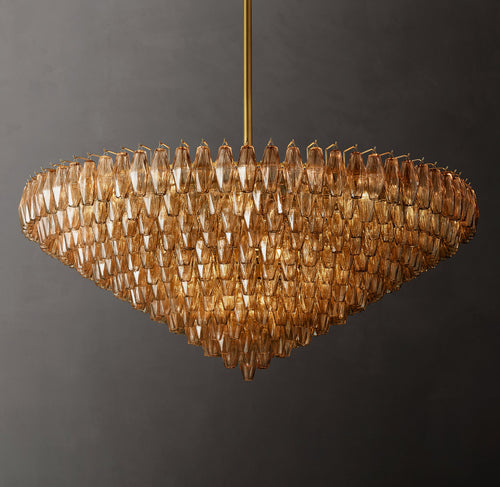 Artisan Chiara Smoke Glass Tiered Round Chandelier – 62" — view 1