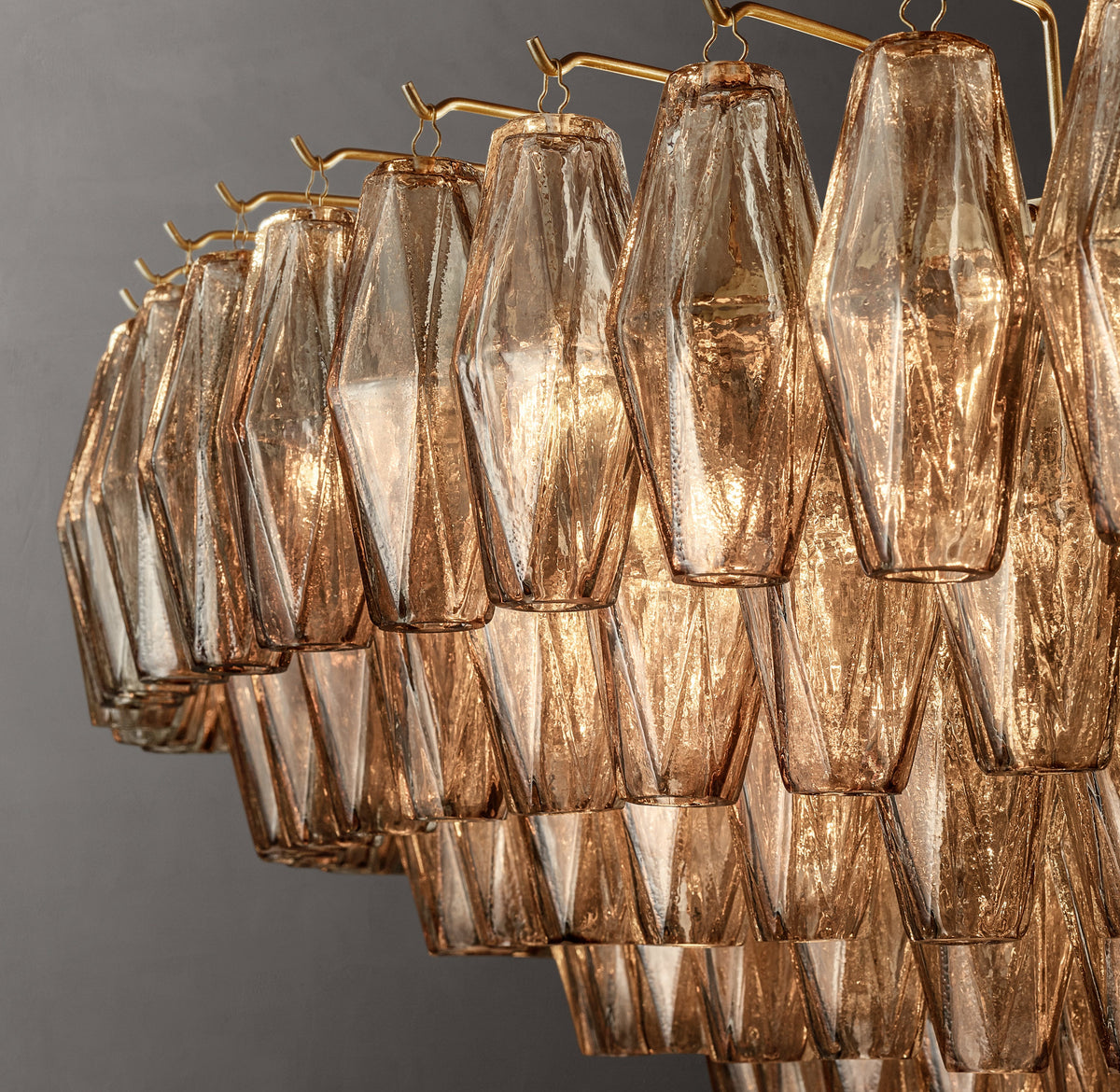 Artisan Chiara Smoke Glass Tiered Round Chandelier – 62" — view 3