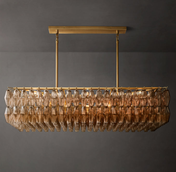 Artisan Chiara Smoke Glass Rectangular Chandelier — view 1