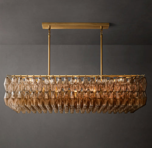 Artisan Chiara Smoke Glass Rectangular Chandelier — view 1