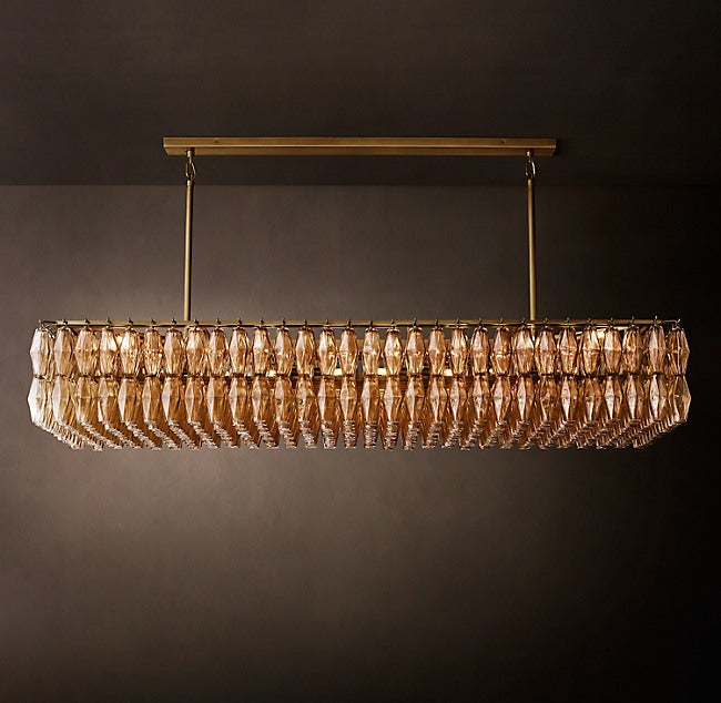 Artisan Chiara Smoke Glass Rectangular Chandelier — view 2