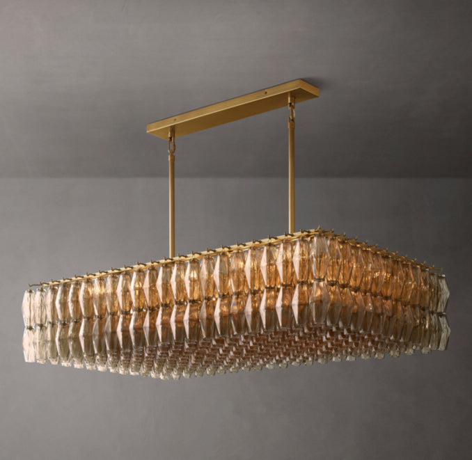 Artisan Chiara Smoke Glass Rectangular Chandelier — view 3