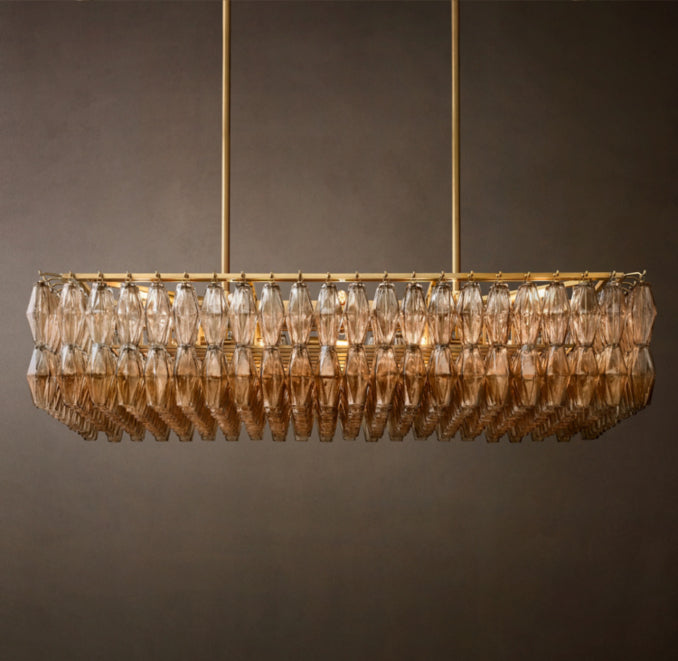 Artisan Chiara Smoke Glass Rectangular Chandelier — view 4