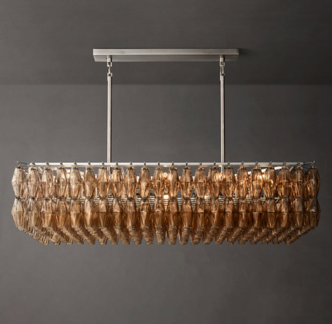 Artisan Chiara Smoke Glass Rectangular Chandelier — view 1