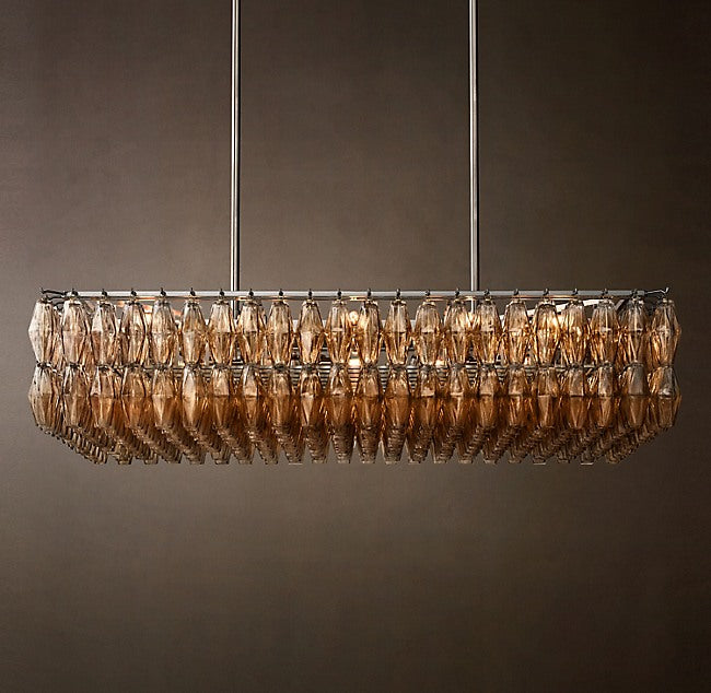 Artisan Chiara Smoke Glass Rectangular Chandelier — view 2