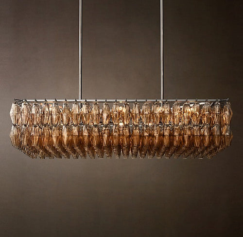 Artisan Chiara Smoke Glass Rectangular Chandelier — view 2