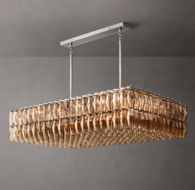 Artisan Chiara Smoke Glass Rectangular Chandelier — view 3