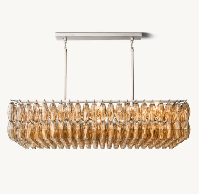 Artisan Chiara Smoke Glass Rectangular Chandelier — view 4