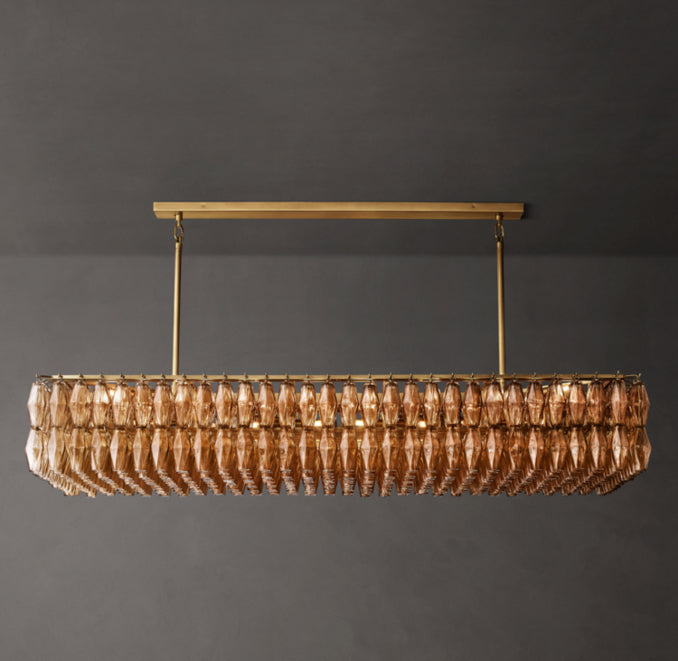 Artisan Chiara Smoke Glass Rectangular Chandelier — view 1