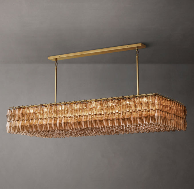 Artisan Chiara Smoke Glass Rectangular Chandelier — view 4