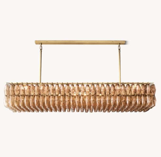 Artisan Chiara Smoke Glass Rectangular Chandelier — view 5