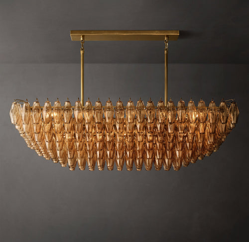 Artisan Chiara Smoke Glass Tiered Rectangular Chandelier — view 1