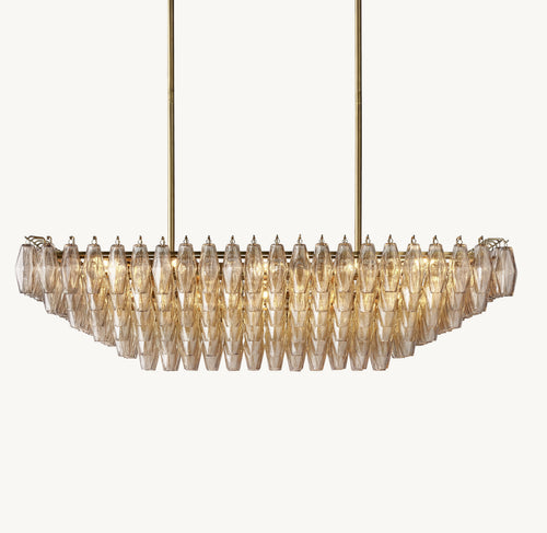 Artisan Chiara Smoke Glass Tiered Rectangular Chandelier — view 2