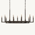 Artisan Thaddeus Linear Chandelier – 54" Forged Bronze — view 1