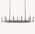 Artisan Thaddeus Linear Chandelier – 54" Forged Pewter — view 1