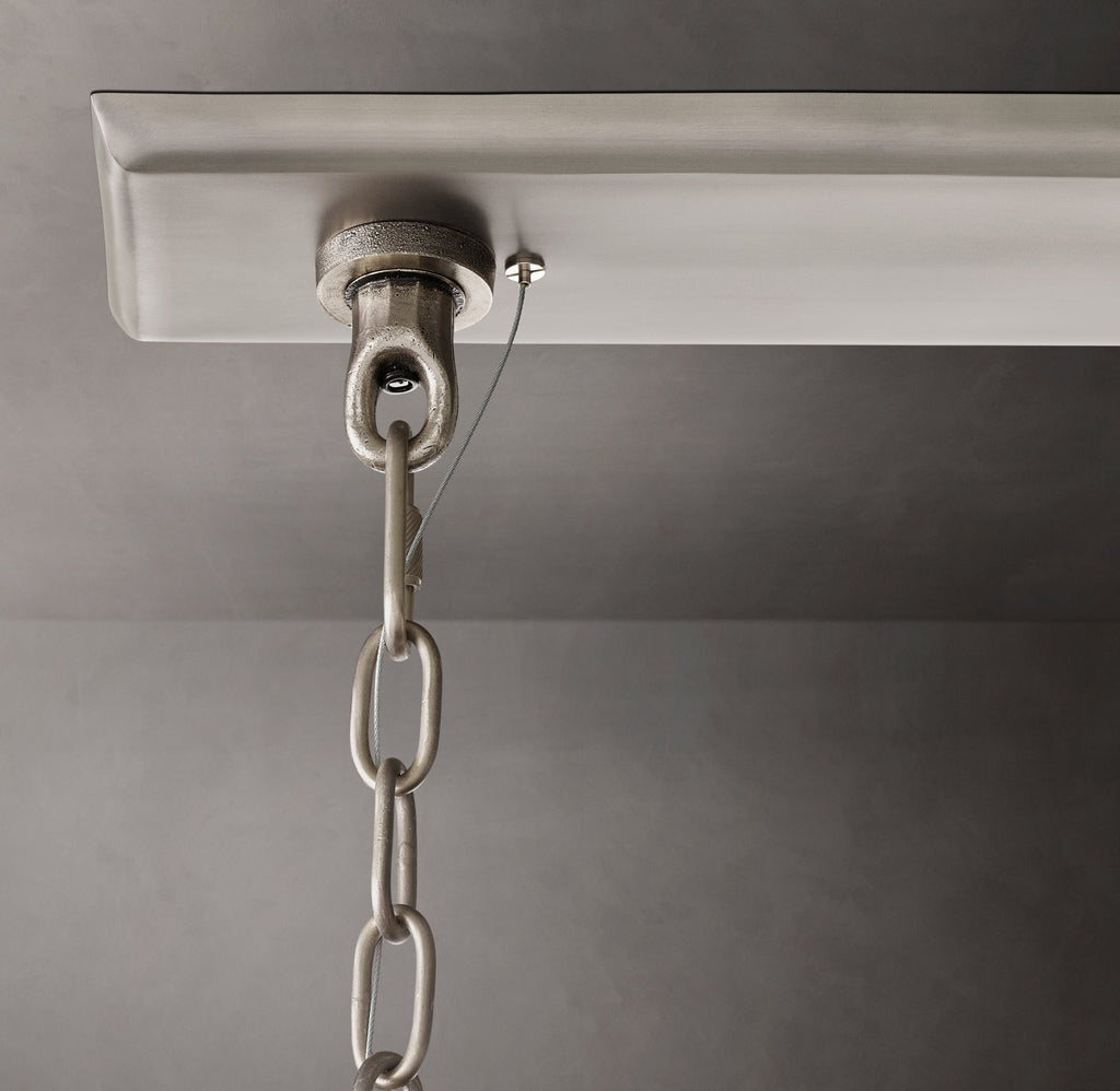 Artisan Thaddeus Linear Chandelier – 54" Forged Pewter — view 3