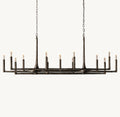 Artisan Thaddeus Linear Chandelier – 72" Forged Bronze — view 1