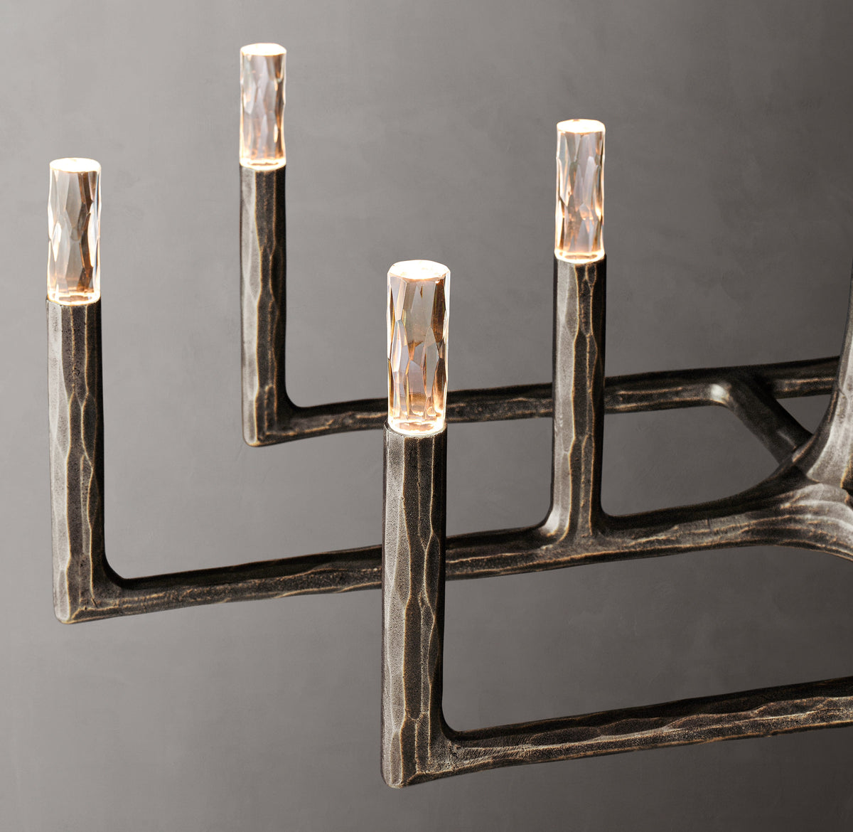 Artisan Thaddeus Linear Chandelier – 72" Forged Bronze — view 3
