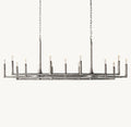 Artisan Thaddeus Linear Chandelier – 72" Forged Pewter — view 1