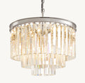 Artisan 1920s Odeon Round Chandelier – 20" Polished Nickel — view 1