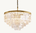 Artisan 1920s Odeon Round Chandelier – 32" Lacquered Burnished Brass — view 1