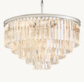 Artisan 1920s Odeon Round Chandelier – 32" Polished Nickel — view 1