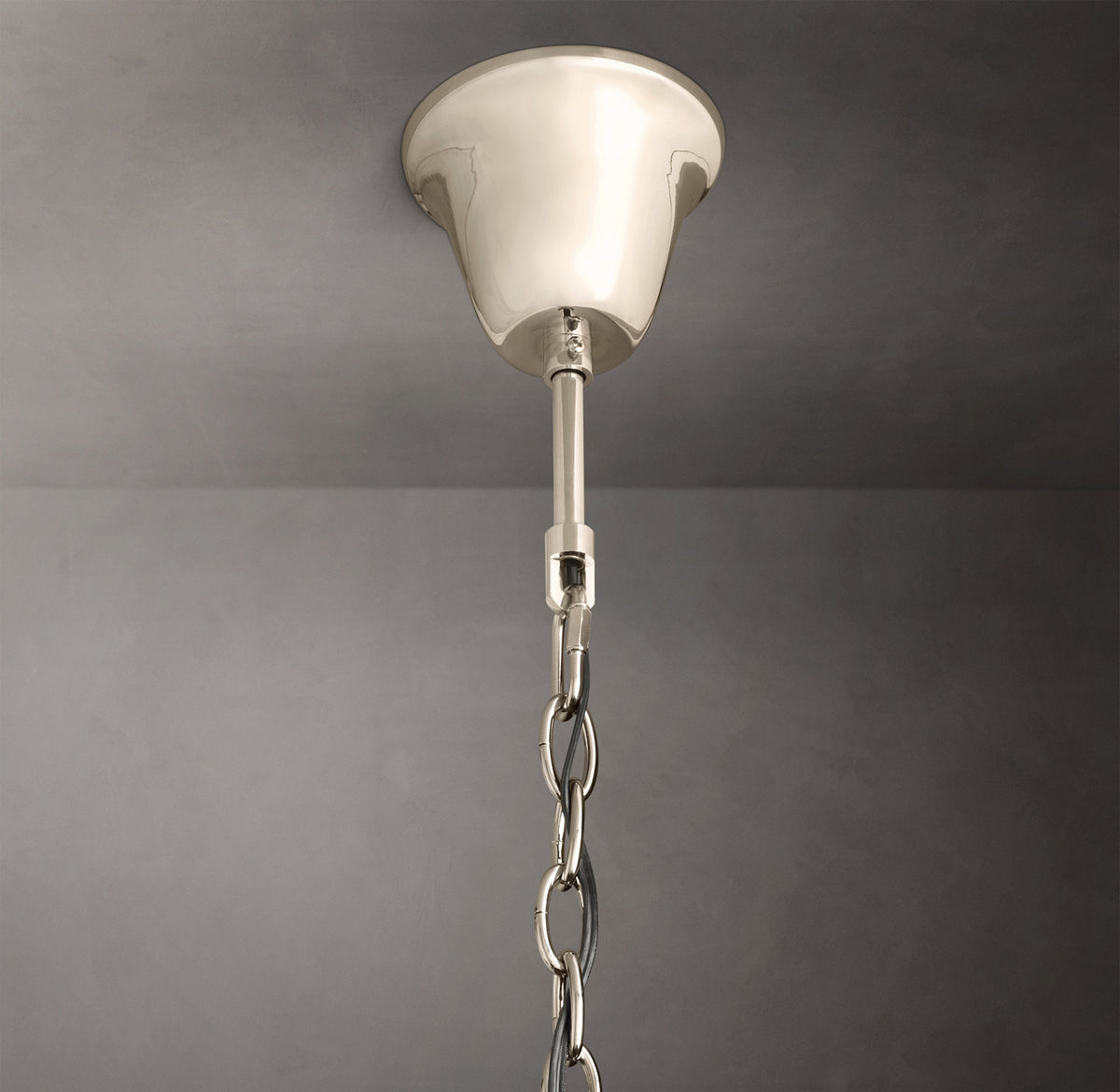 Artisan 1920s Odeon Round Chandelier – 32" Polished Nickel — view 3