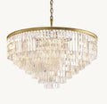 Artisan 1920s Odeon Round Chandelier – 44" Lacquered Burnished Brass — view 1