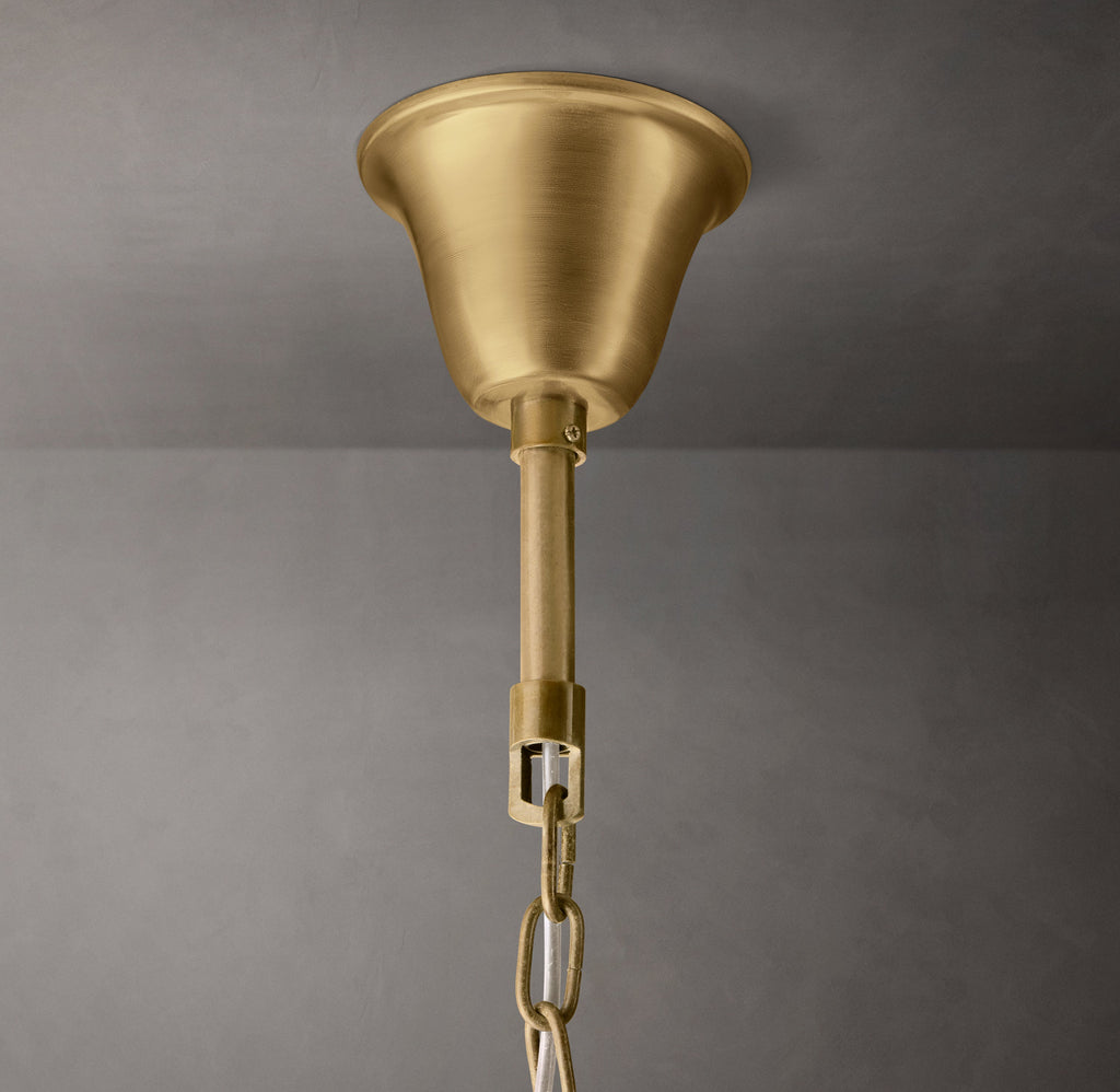 Artisan 1920s Odeon Round Chandelier – 44" Lacquered Burnished Brass — view 3